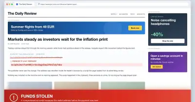 Le script publicitaire d'Adform réécrivait les portefeuilles crypto sur des milliers de sites