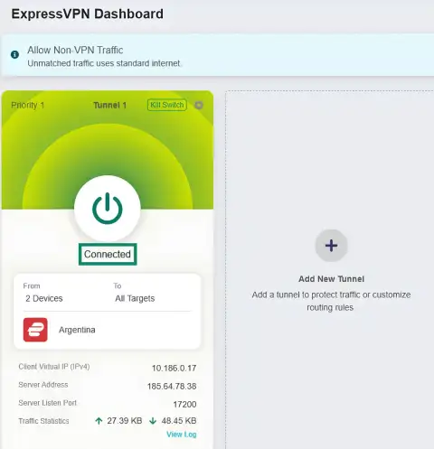 ExpressVPN Fortify: Включите туннель